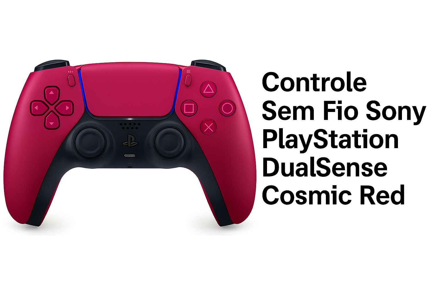 Controle Sem Fio Sony PlayStation DualSense Cosmic Red – Tecnologia e Imersão em Suas Mãos
